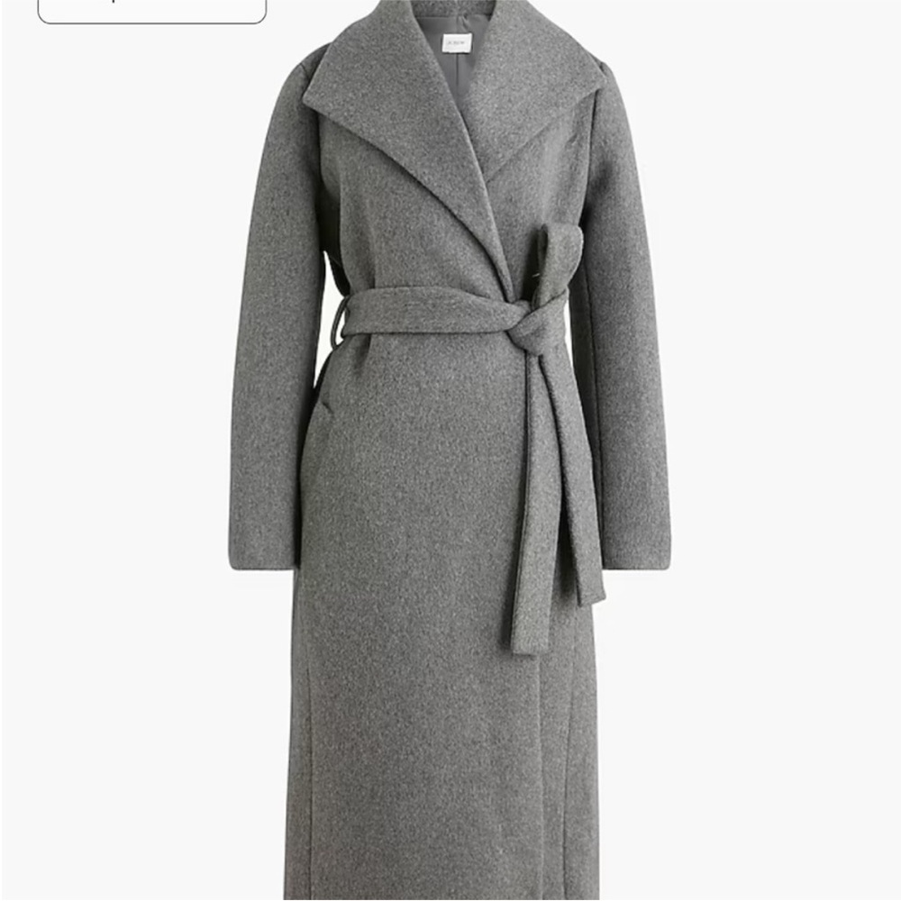 J. Crew Factory Wool Belted Wrap Coat 22